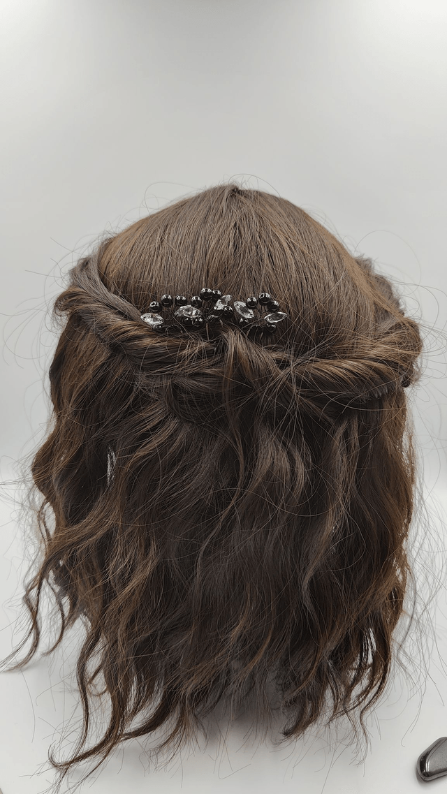 Lot de trois pic à cheveux perles noir, rose ou beige, lot de trois épingles à cheveux strass clair