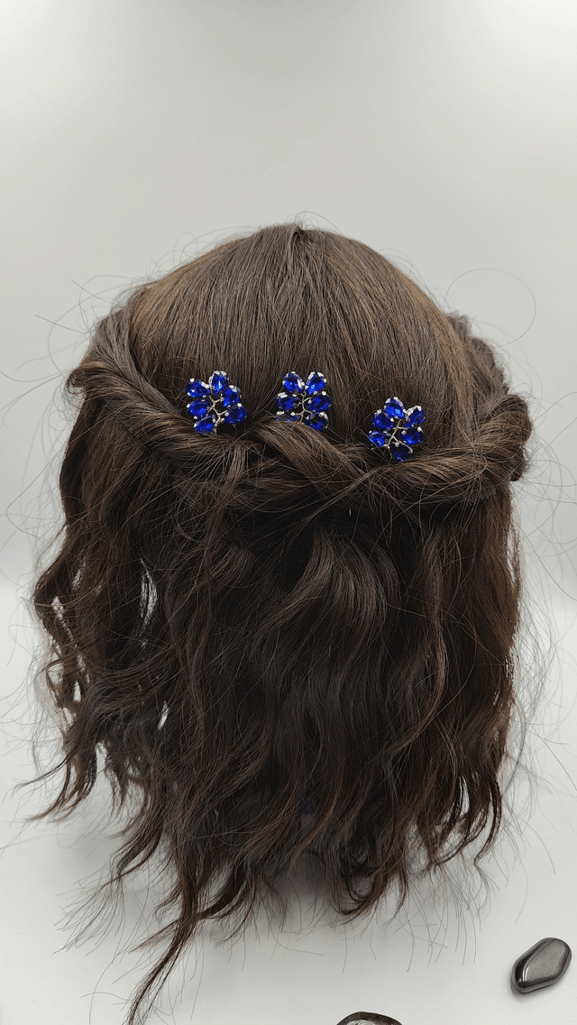 Pics à cheveux argenté avec cristaux de verre brillant, épingles à cheveux strass brillant, accessoires de mariée