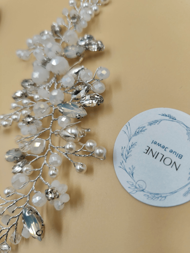Bandeau de cheveux en cristal et strass, vigne de cheveux strass et perles