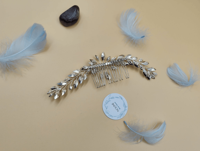 Vigne de cheveux strass bleu opale, bijoux de cheveux cristal bleu opale