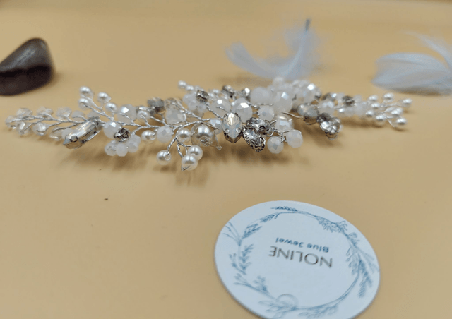 Bandeau de cheveux en cristal et strass, vigne de cheveux strass et perles